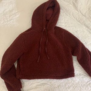 Cropped Fuzzy Hoodie